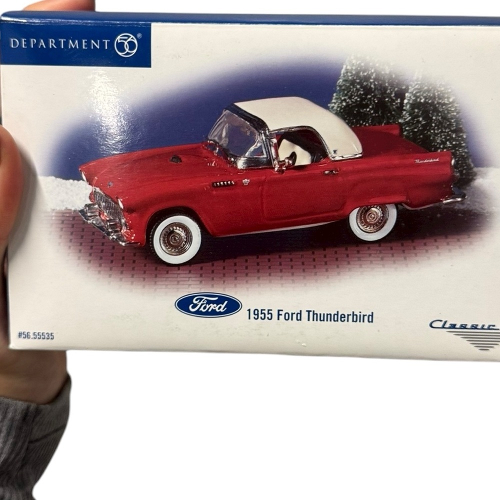 Department 56 1955 Ford Thunderbird Red and White Model Car
